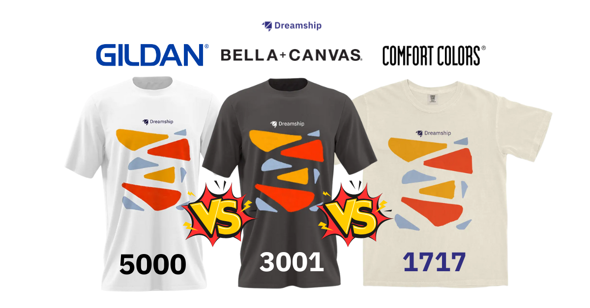 So Sánh Các Dòng T-shirt POD: CC1717 vs BC3001 vs G5000 - Bí Kíp Chọn Phôi áo Cho Seller Việt